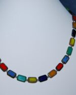 Multi colour glass tile necklace - Style 2