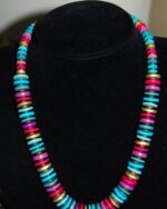 Ceramic Disc Necklace - Byzantine colours