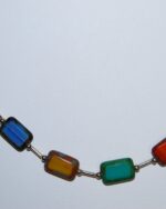 Multicolour glass block necklace - Style 1