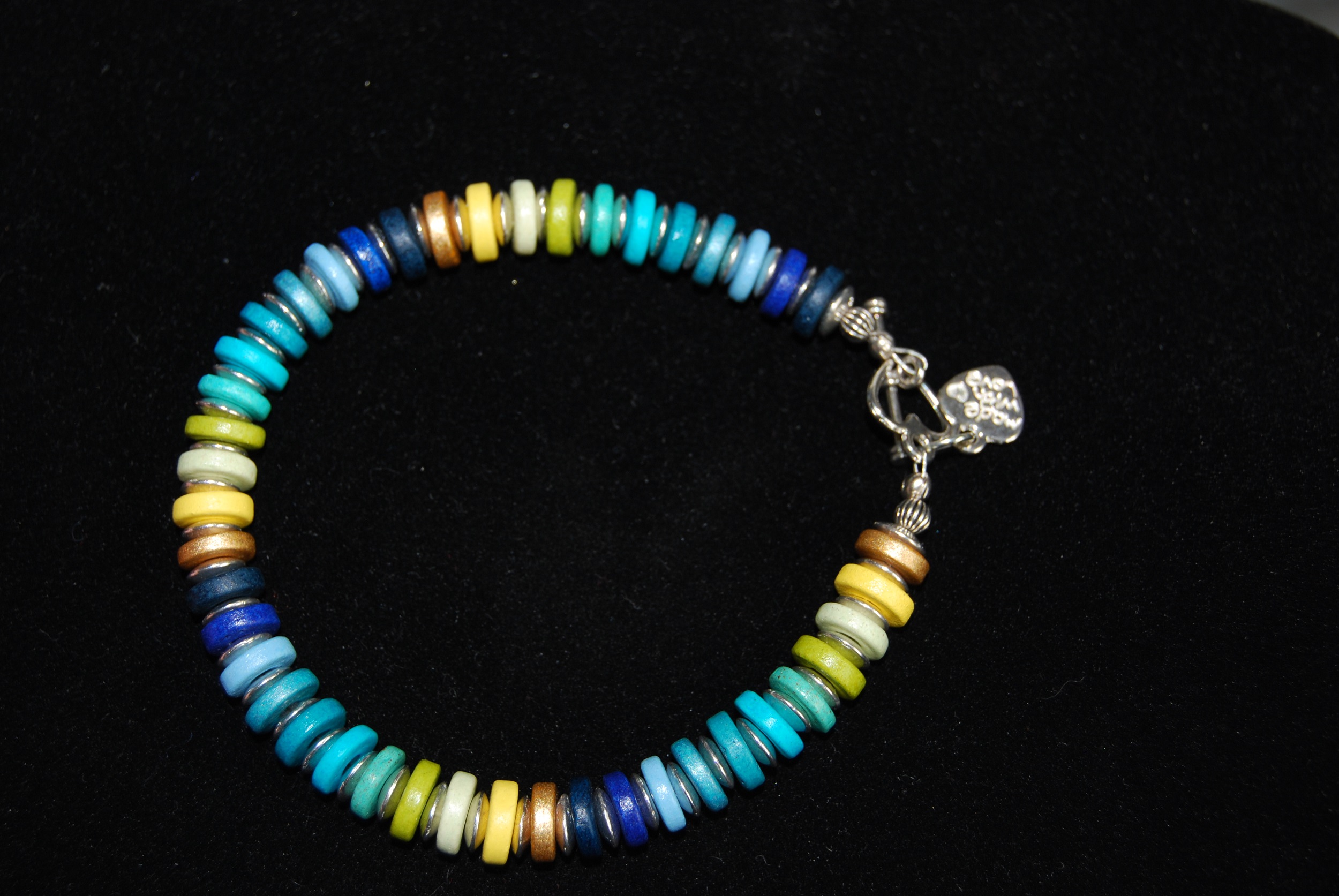 Ceramic disc bracelets in various colours - matching necklaces available in 8 different colourways - Image 4