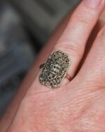 Art Deco silver and marcasite ring