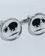 Vintage style Unisex cuff links - unique design. - Boston Terrier running