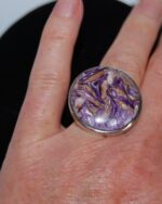 Sorry, this has now sold.  Stunning large round Charoite and silver ring