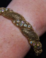Vintage American Cocktail bangle - goldtone and Rhinestones