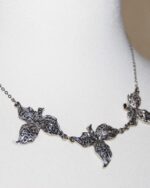 Vintage Art Nouveau marcasite leaf necklace. Delicate and pretty.