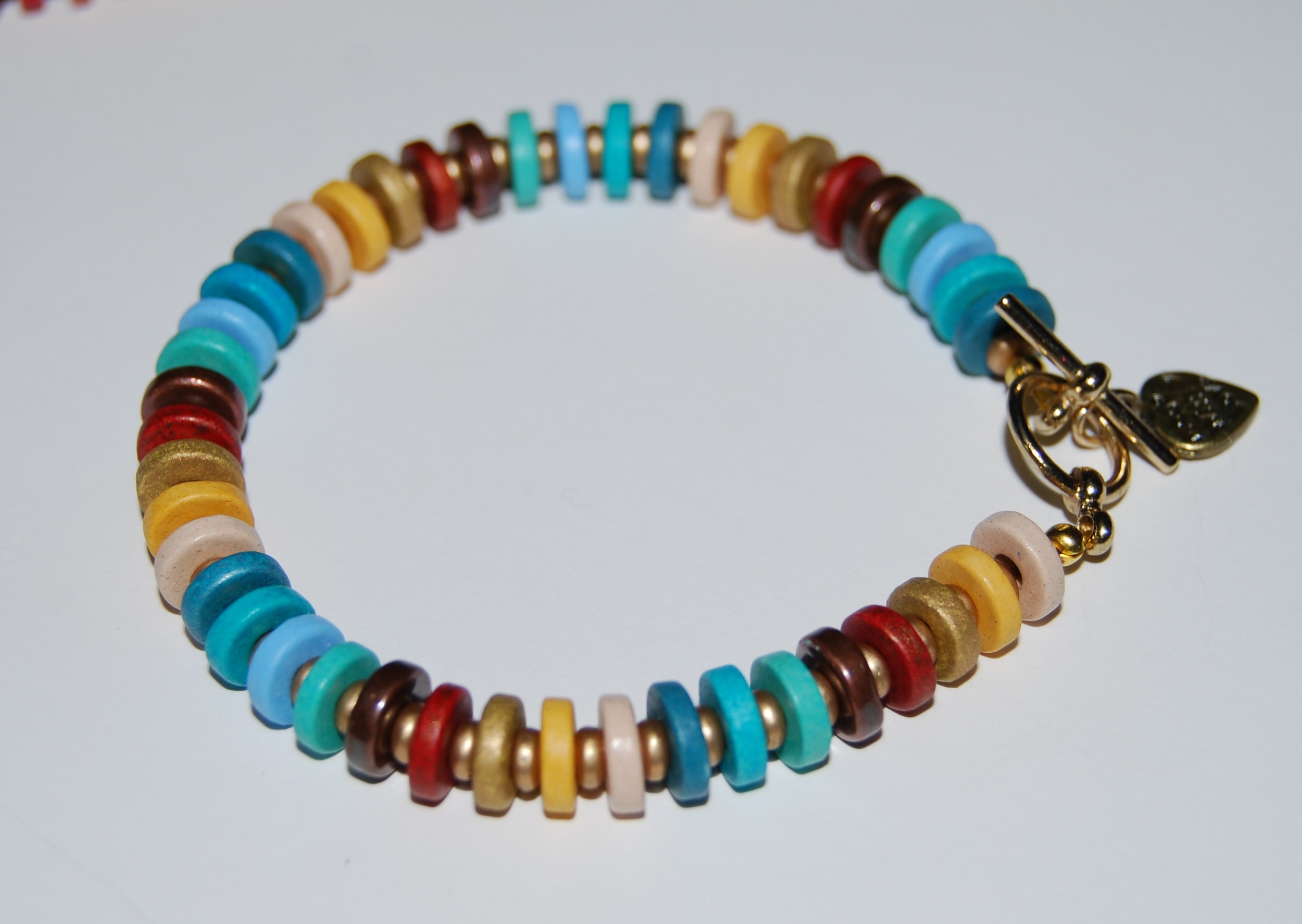 Ceramic disc bracelets in various colours - matching necklaces available in 8 different colourways - Image 12